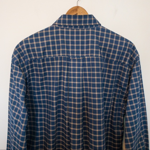 Orvis Men Size L Tall Shirt Plaid Thick Poplin - Picture 6 of 9